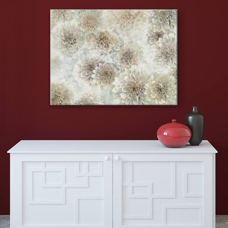 Dahlia Dream Silver by Studio Arts Canvas Art Print