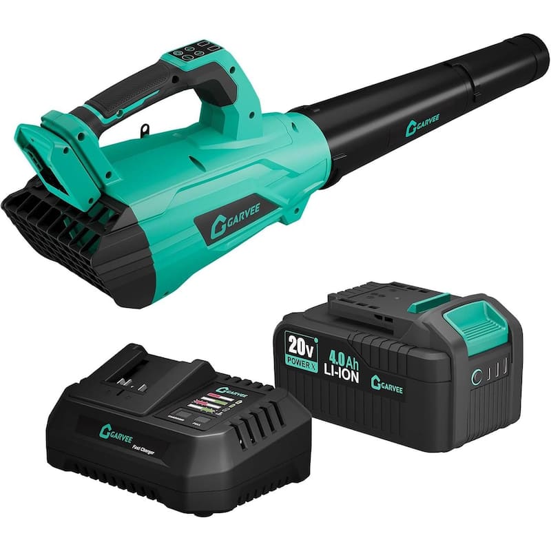2 Speed 700CFM 250MPH Cordless 20V Electric Leaf Blower for Lawn Care, Blowing Leaves, Patio, Dust - N/A - Blue