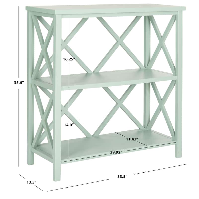 SAFAVIEH Fikreta Distressed Ivory Bookcase - 33.5" x 13.5" x 35.6" - 33.5" x 13.5" x 35.6" - 34Wx14Dx36H