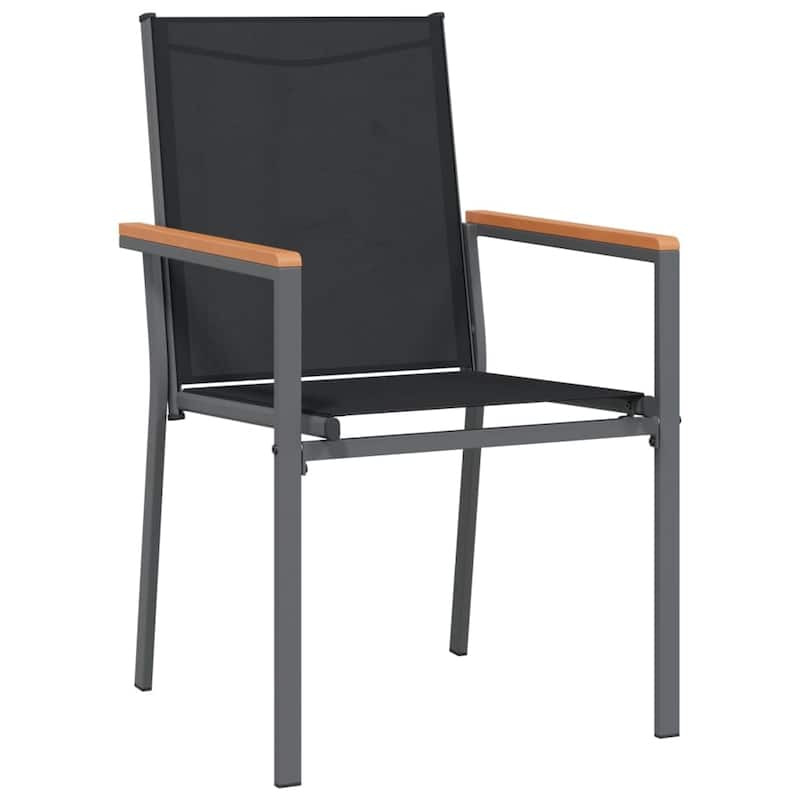 vidaXL Patio Chairs 2 pcs Black 21.7"x24.2"x35.4" Textilene and Steel