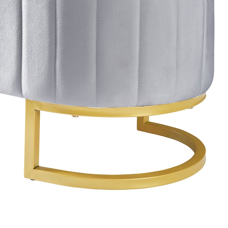 Upholstered Velvet Storage Ottoman Bench with Button-Tufted,Metal Legs