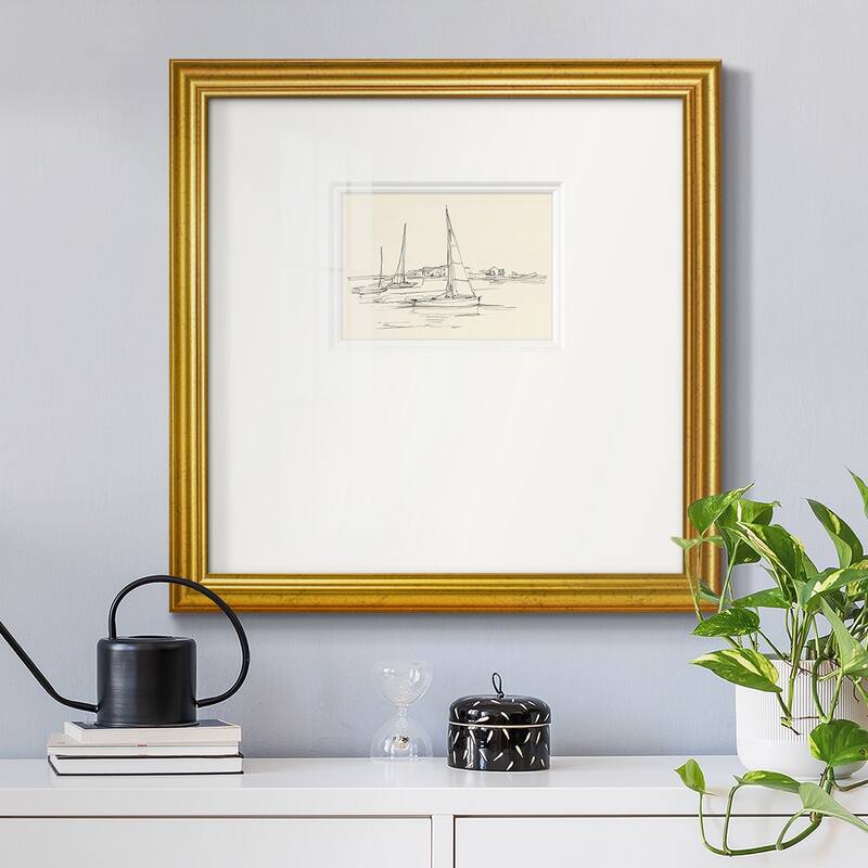 Coastal Contour Sketch IPremium Framed Print