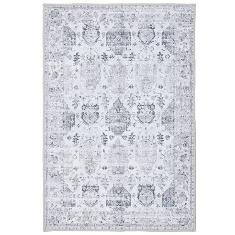Washable Non-Slip Area Rug,Stain Resistant Low-Pile Carpet,8X10 - 8' X 10' - Grey