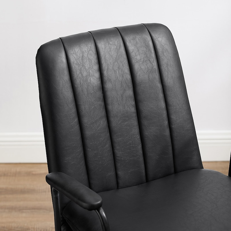 Art Leon Faux Leather Swivel Accent Arm Chair
