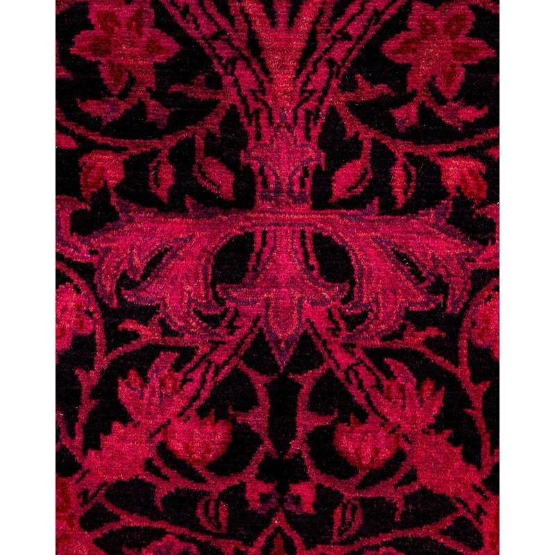 Overton Hand Knotted Wool Vintage Inspired Modern Contemporary Overdyed Pink Area Rug - 2' 8" x 4' 3"