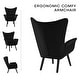 preview thumbnail 75 of 92, Upholstered Wingback Armchair Leisure Accent Chair, Single - 40.55" H x 28.34" W x 33.1" D