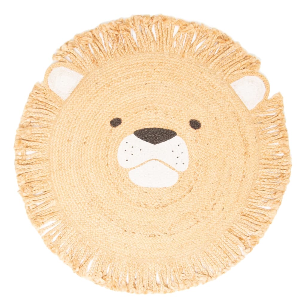 ECARPETGALLERY Braided Weave Palas Denizli Light Brown Jute Rug - 3'1 x 3'1