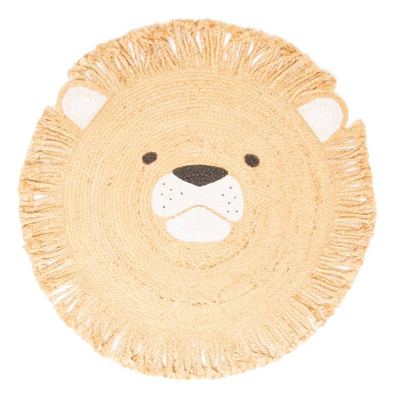 ECARPETGALLERY Braided Weave Palas Denizli Light Brown Jute Rug - 3'1 x 3'1