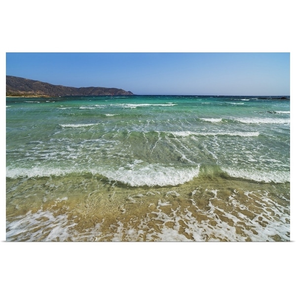"Ocean surf at Elafonisi Beach, Greece" Poster Print
