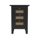 preview thumbnail 10 of 46, 3-Piece Queen Bedroom Set with Platform Bed, Rattan Headboard, and Nightstands