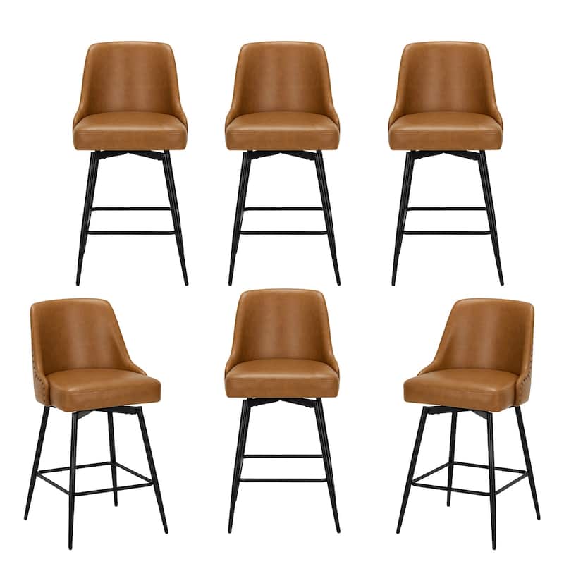RENEWLINE Adjustable Height Swivel Bar Stools with Footrest for 34-40 Inch Counters, Ultra Plush Seat