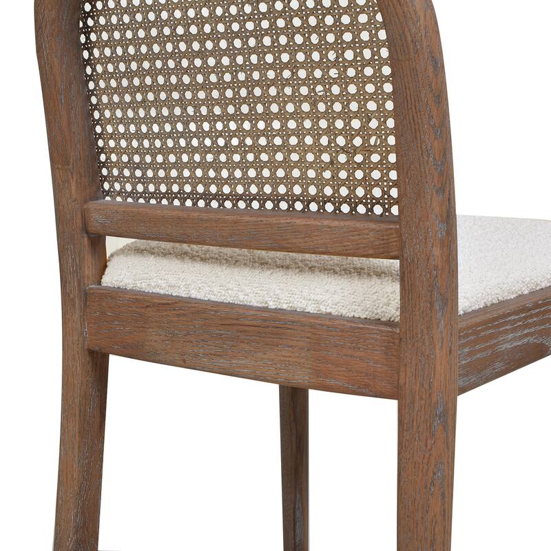 Curved Back Cane Rattan Counter Stool Set