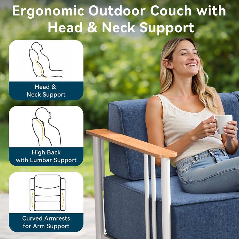 Outdoor Patio Funiture Set with Extra-Thick Seat cushion