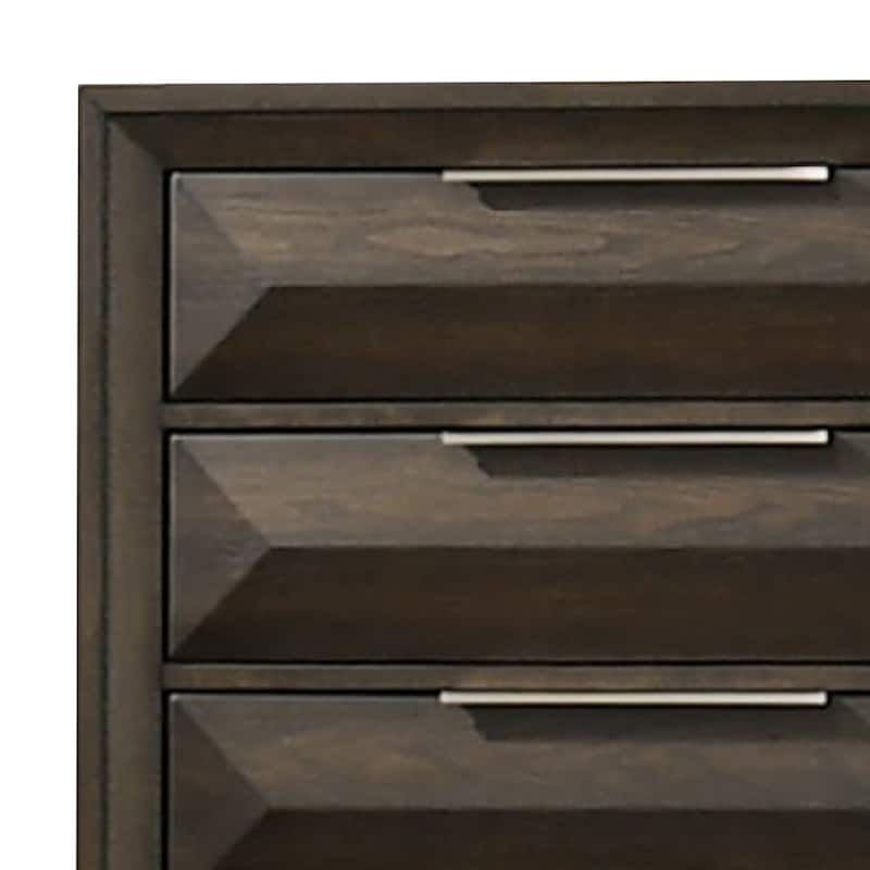 Fema Tall Dresser Chest, 5 Drawer, Nickel Finger Pulls, Espresso Brown