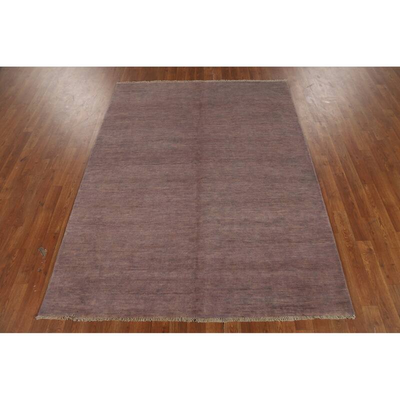 Brown Gray Gabbeh Oriental Area Rug Hand-Knotted Wool Carpet - 4'11" x 6'6"