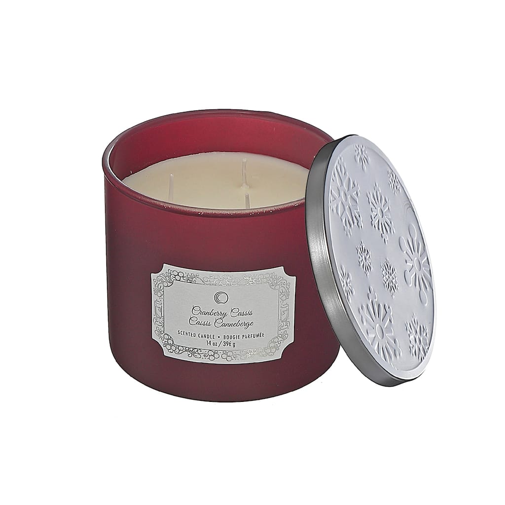 Christmas 14Oz 3 Wick Jar Candle Cranberry Cassis - N/A