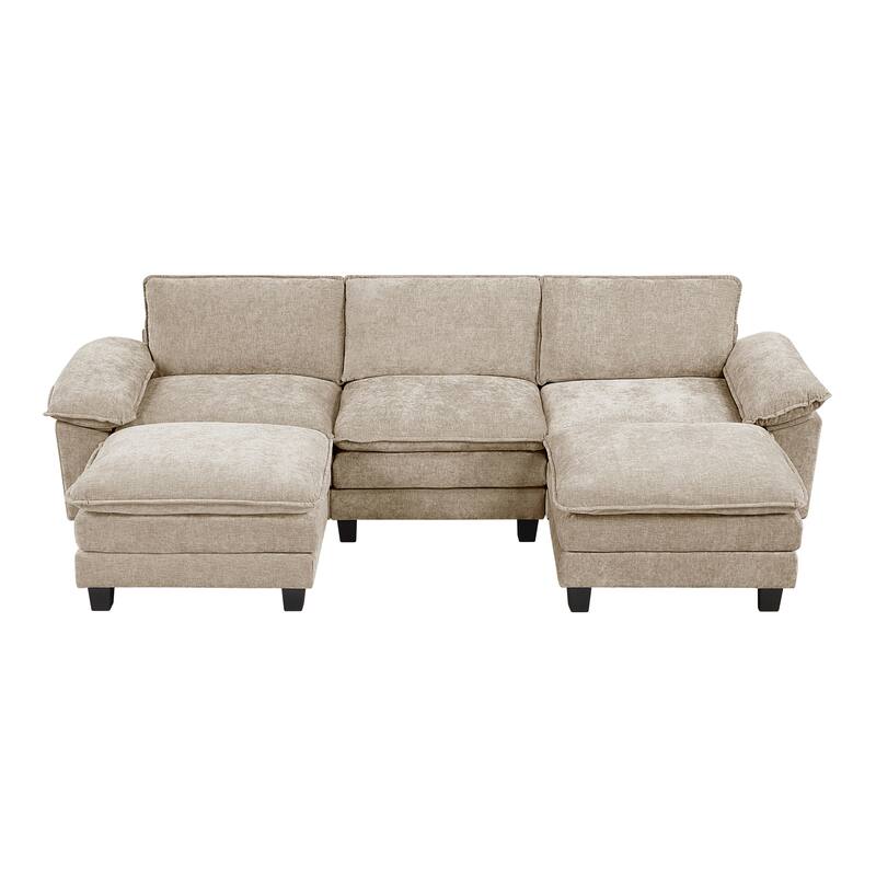 Fremont & Park Terra Chenille 5-Piece Modular Sectional Sofa - Ottoman