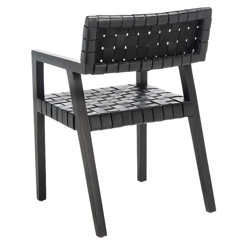 SAFAVIEH Gerda Woven Leather Dining Room Chair - 22.1" W x 20.9" L x 31.9" H - 22Wx21Dx32H