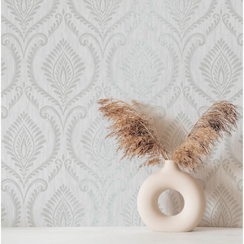 Fine Decor Estelle Grey Damask Wallpaper