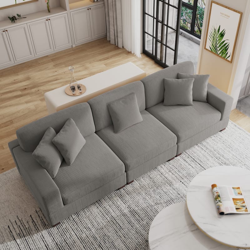 Modern Oversized Modular Sectional Sofa Set With Pillows