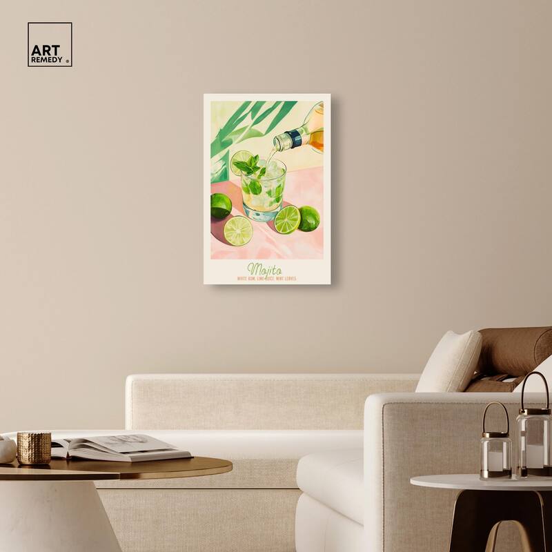 Mojito Recipe Poster Canvas by Art Remedy, Gallery Wrapped