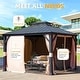 preview thumbnail 96 of 142, Outdoor Hardtop Gazebo Pergola w Galvanized Steel Roof and Aluminum Frame, Prime Curtains and nettings include