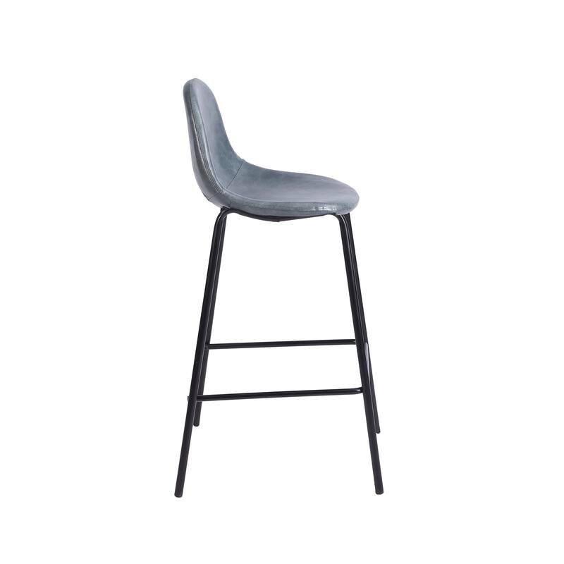 Porthos Home Theo Counter Stools Set Of 2, PU Leather Upholstery, Iron Legs