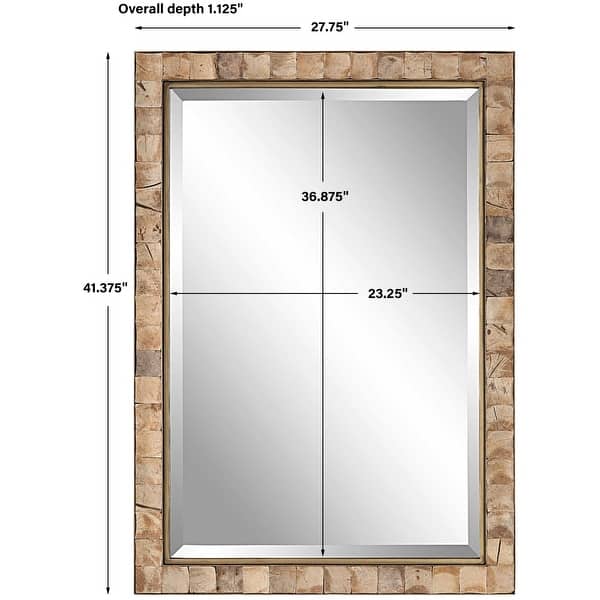 dimension image slide 1 of 2, Uttermost 09751 Cocos 27-3/4" W x 41-3/8" H Rectangular Framed