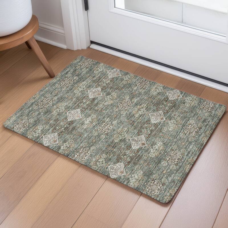 Machine Washable Indoor/ Outdoor Global Flory Chantille Rug