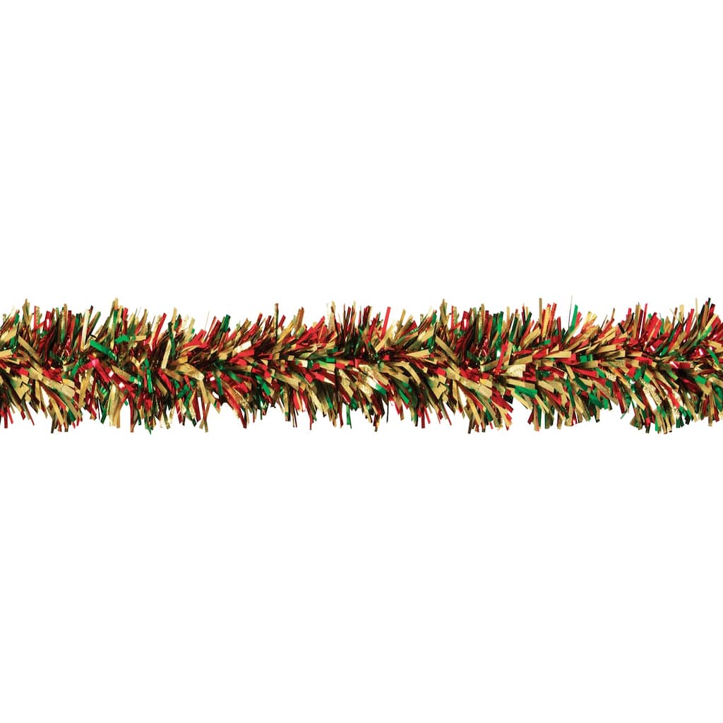 25' Holidazzle Red and Green Metallic Twist Novelty Christmas Garland