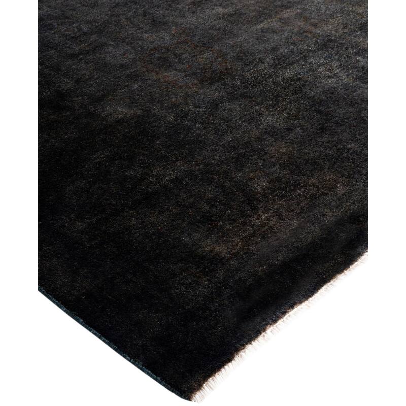 Overdyed One-of-a-Kind Hand-Knotted Area Rug - Black - 9' 3" x 12' 2"
