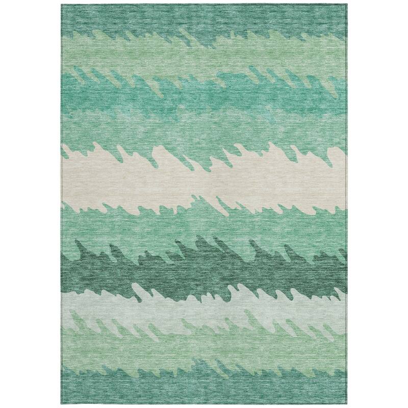 HomeRoots Striped Transitional Rectangle Outdoor Rug