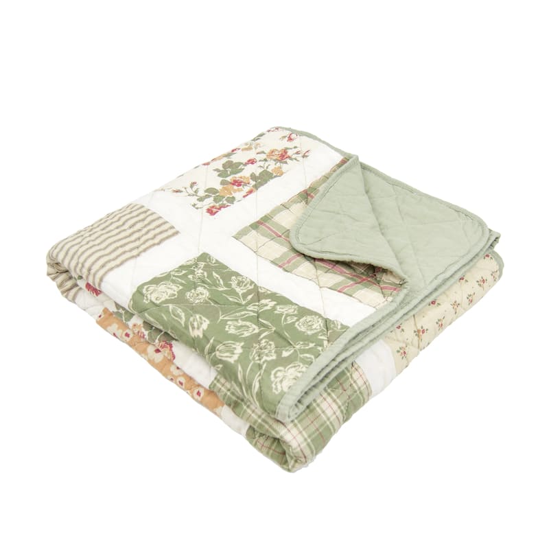 Donna Sharp Peach Rose Cotton Throw