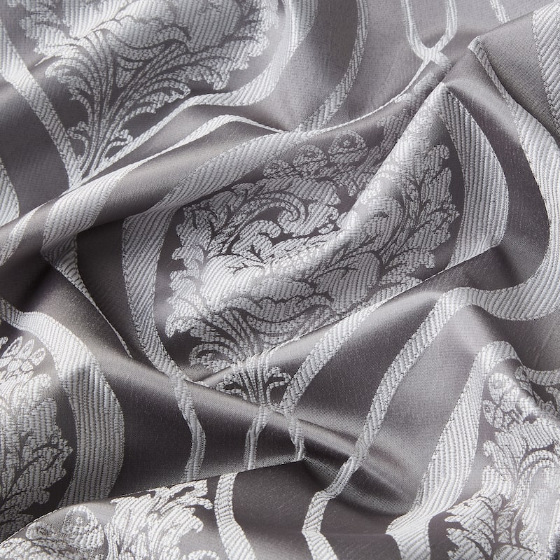 HLC.me Montero Damask 100% Full Complete Blackout Heavy Insulated Energy Savings Grommet Curtain Panels, 2 Panels