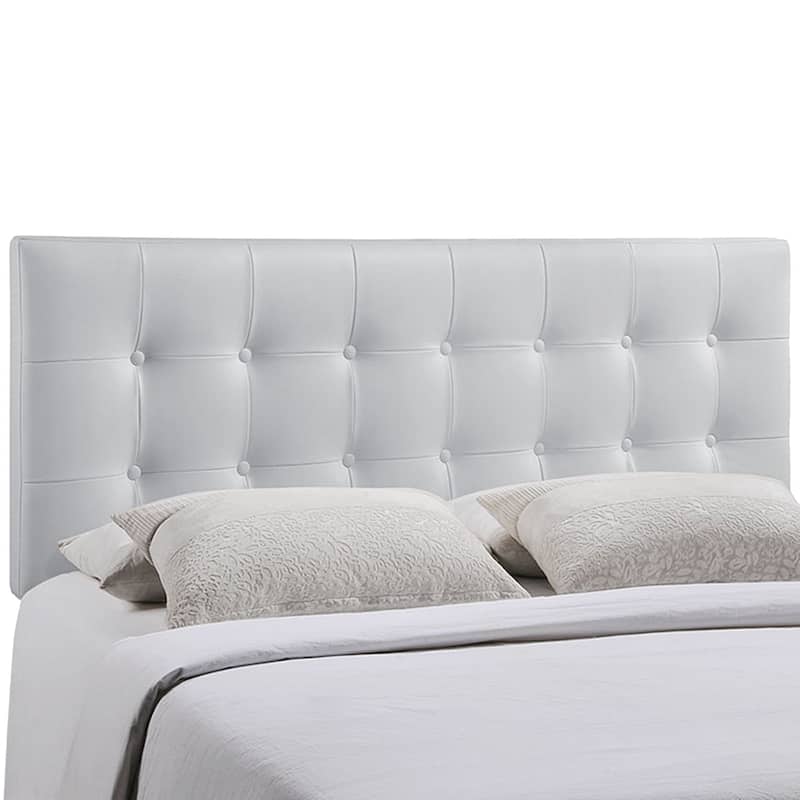 Heritage Stylish White Upholstered Queen Size Headboard