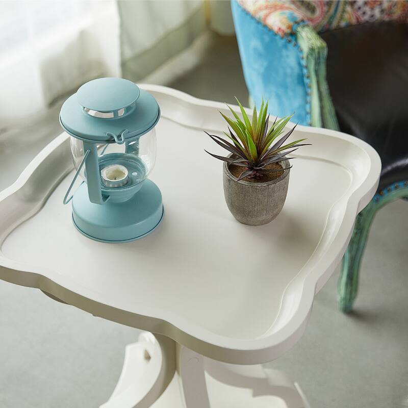COZAYH Rustic Farmhouse Tray Top End Table