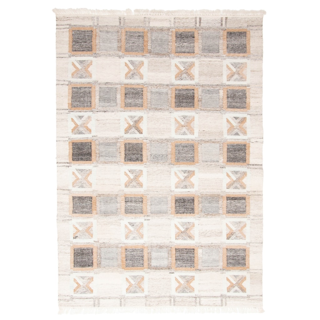 ECARPETGALLERY Flat-Weave Ankara FW Grey Wool Kilim - 5'3 x 7'8