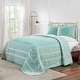 preview thumbnail 18 of 33, Cotton Blend Oversized Vintage Floral Scroll Bedspread Set by Superior Turquoise - Full