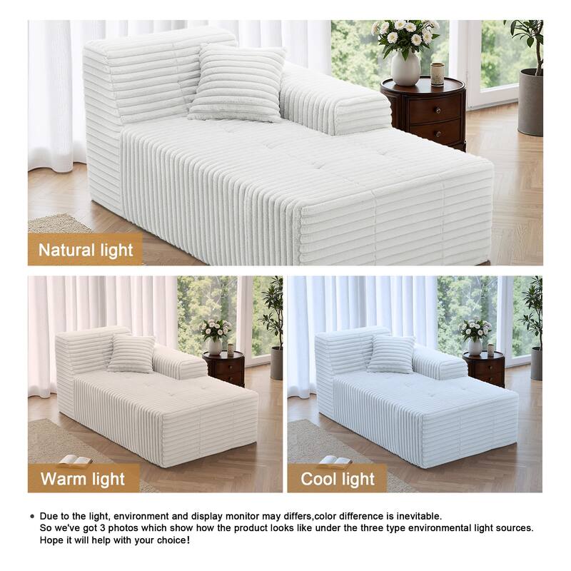 Plush Oversized L-Shape Chaise Lounge