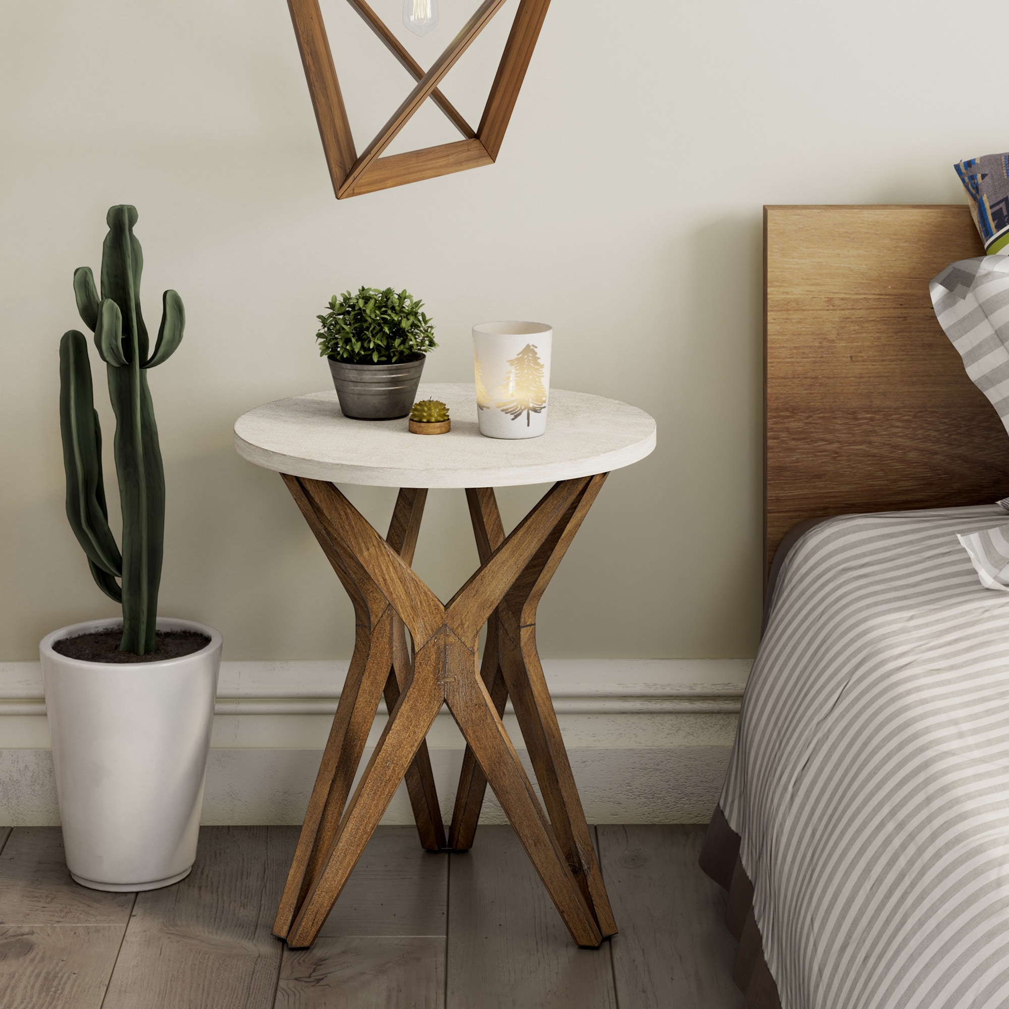 Overstock white top end tables