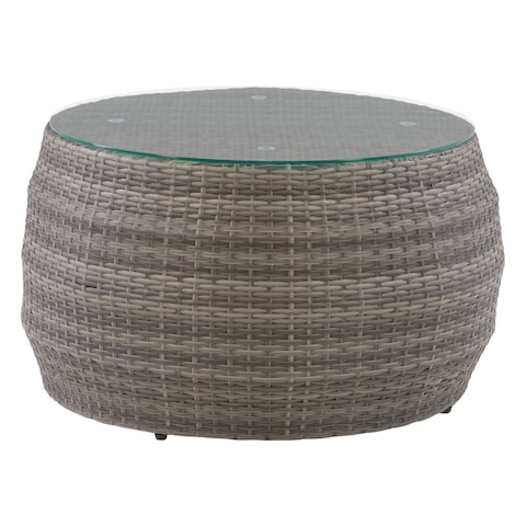CorLiving Round Coffee Table in Blended Grey Frame