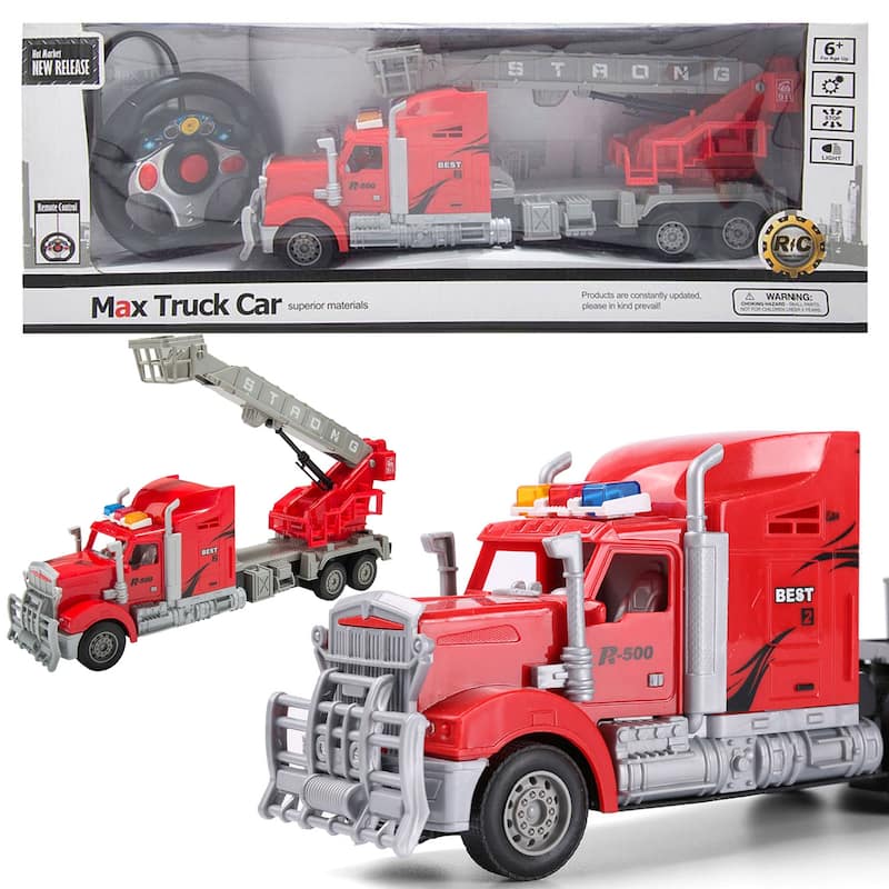 Red Remote Control Big Rig with Crane and Basket - Bed Bath & Beyond