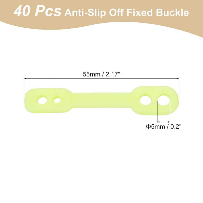 40Pcs Clothes Hanger Windproof Strip, Anti-Slip Off Fixed Buckle - 55mm/2.17" - Green