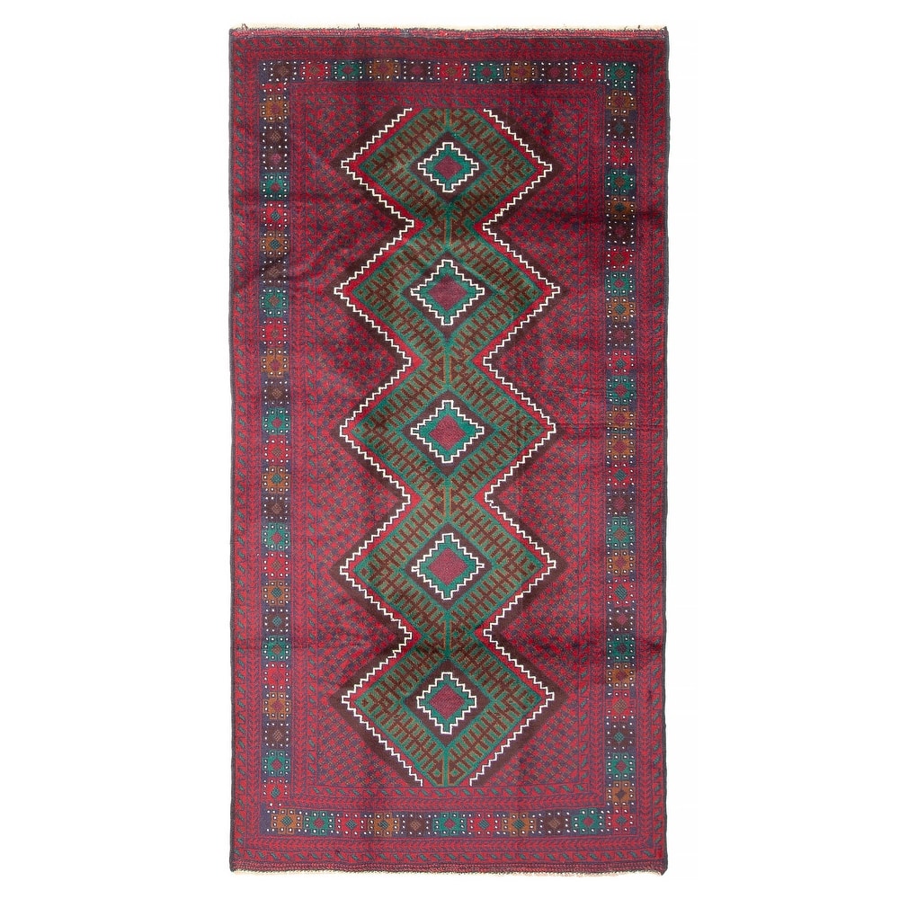 ECARPETGALLERY Hand-knotted Teimani Red Wool Rug - 3'6 x 6'10