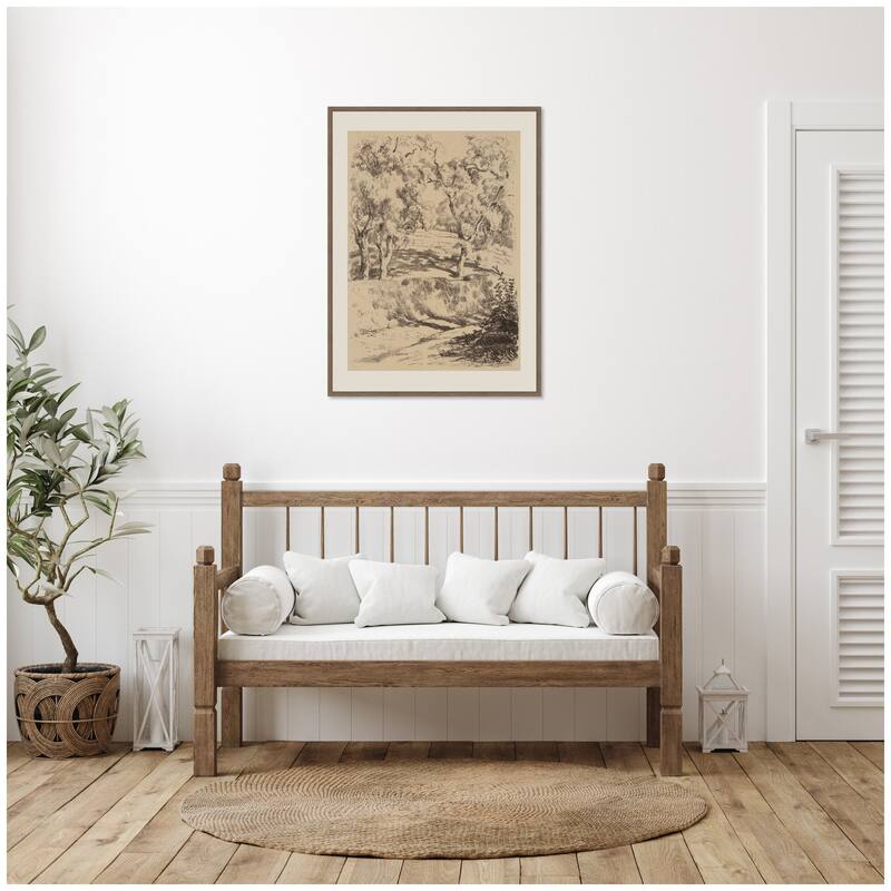 Kate and Laurel Near Brantome 1928 Roger Fry by Nostalgia Prints Framed Canvas Wall Art Print