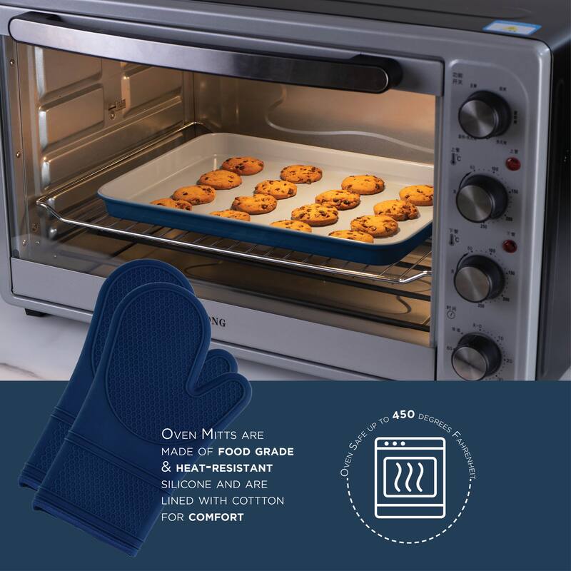 Country Kitchen Nonstick Stackable Bakeware Set - Durable, Easy Release Baking Set, Cream, 13 Pcs