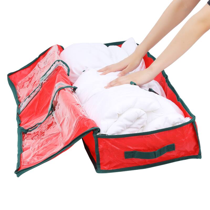 1 Pcs Foldable Large Storage Bags with Handles, Packing Bags for Clothes, Comforters, Closet Organizers 40.5*14*6in