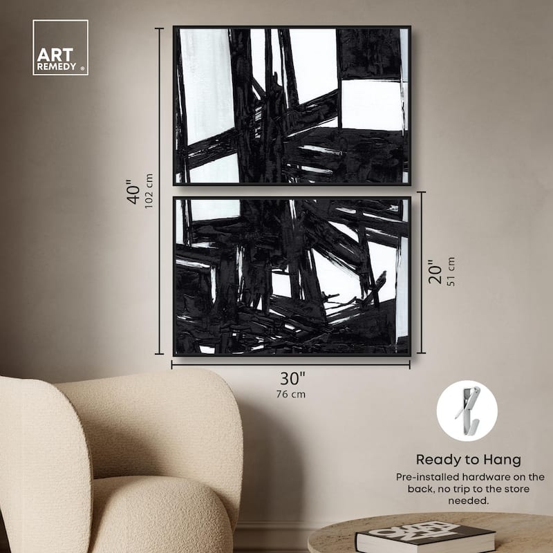 Monochrome Study Canvas Set of 2 by Art Remedy