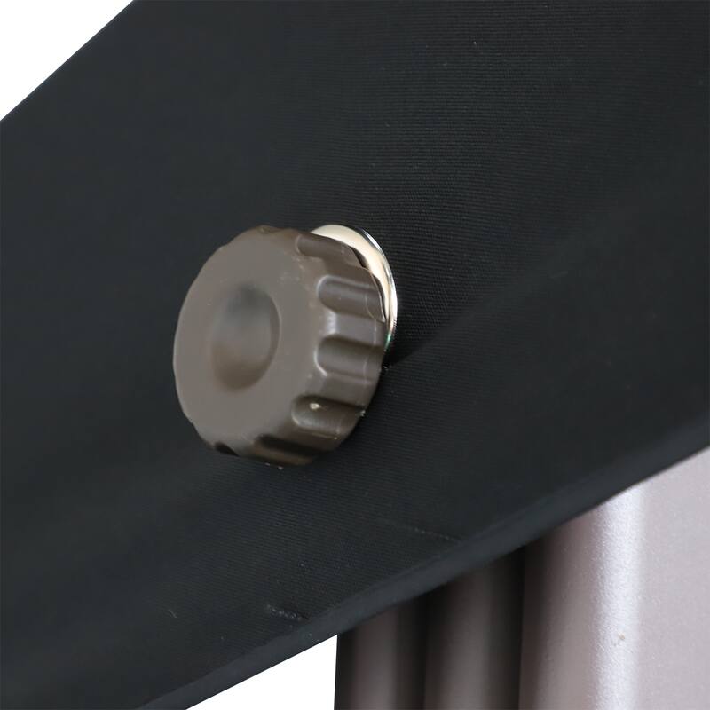 Outsunny Outdoor Patio 3-Person Canopy Cushioned Seat Bench Swing with Included Side Trays & Padded Comfort