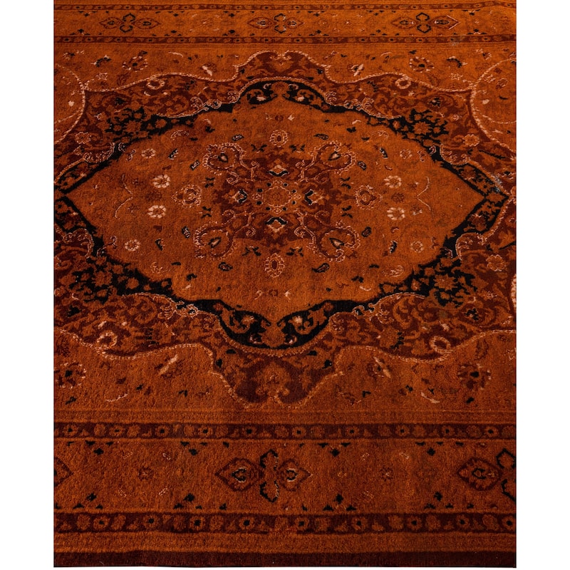 Overdyed One-of-a-Kind Hand-Knotted Area Rug - Orange - 4' 8" x 7' 5"